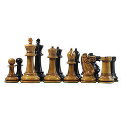 1978 Olympiad Havanna 3.78" Reproduction Distressed Antiqued & Ebonised Chessmen