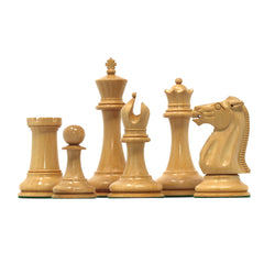 The Leuchars Series Luxury Staunton Reproduced 3.6" Chess Pieces in Natural Boxwood/Ebony