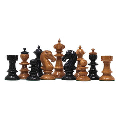 The Austrian Coffehouse Series Vintage Luxury Chess Pieces in Antiqued Boxwood and Ebony - 4.0" King