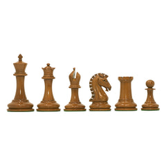Commemorative Signature Series 3.625" Staunton Chessmen by in Lacquered Distressed Boxwood/Ebony