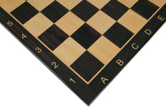 Chess Board with Square size 2.5" with Notations in Ebony/Maple Look