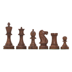 Aron Series Luxury 4" Luxury Staunton Chess Pieces in Boxwood & Golden Rosewood