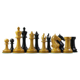Warrior Series 4" Premium Staunton Chess Set in Ebony and Antiqued Box Wood