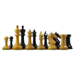 Warrior Series 4" Premium Staunton Chess Set in Ebony and Antiqued Box Wood