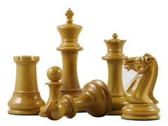 Vintage Reproduction 1850-55 Staunton 4.4" Ebony/ Antiqued Boxwood Chess Pieces
