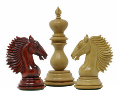 Troy Series Luxury Staunton 4.4" Padouk and Boxwood Chessmen