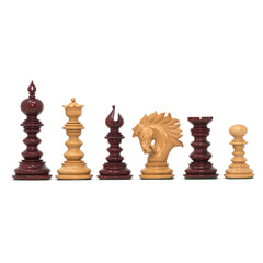 Raging Stallions Series Luxury Staunton Blood Rosewood Chessmen - 4.4" King