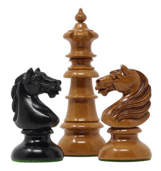 Old Vienna Style Coffee House 1900 Reproduction 4.5" Distressed Boxwood/Ebony Chess set
