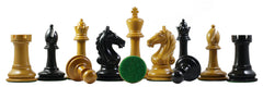Warrior Series 4" Premium Staunton Chess Set in Ebony and Antiqued Box Wood