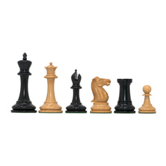 Emil Kemeny 1892-93 Reproduced Staunton 3.75" Chessmen in Non-Antiqued Boxwood/Ebonised