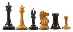 B & Company Antique Reproduction Chess Set in Antiqued Box wood & Ebony wood