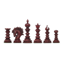 Raging Stallions Series Luxury Staunton Blood Rosewood Chessmen - 4.4" King