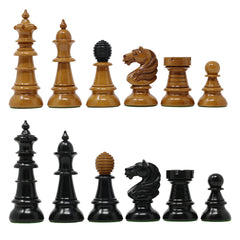 Old Vienna Style Coffee House 1900 Reproduction 4.5" Distressed Boxwood/Ebony Chess set
