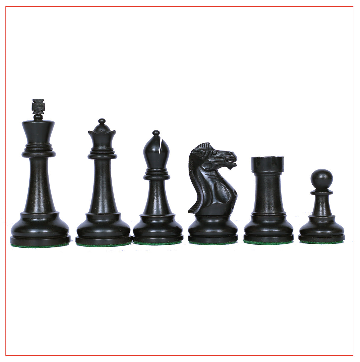 Verona Series 4" Luxury Staunton Chess Pieces - Ebonised Wood
