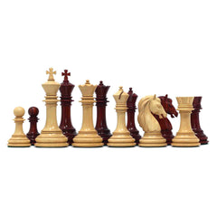 The Stallion of Columbus Series Luxury Staunton Padouk/Boxwood Chess set: King Height 4.4"