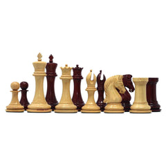 Grand Collection Signature Series Luxury Staunton Chess Pieces in Padouk / Boxwood: King Size 4.4"