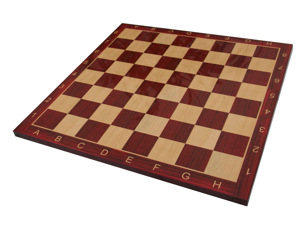 Chess Board with Notations square size 2.25" X 2.25" Padouk for 4" to 4.125"  Chess Set