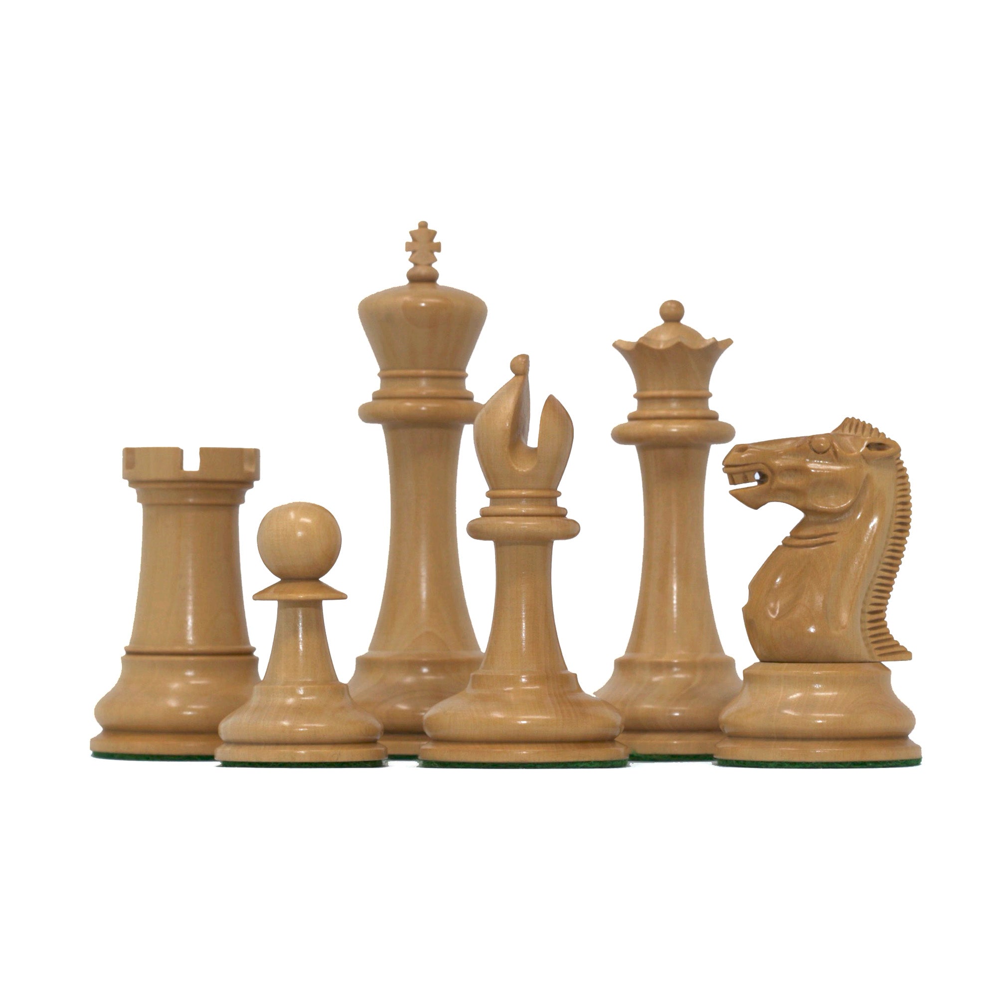 Emil Kemeny 1892-93 Reproduced Staunton 3.75" Chessmen in Non-Antiqued Boxwood/Ebonised