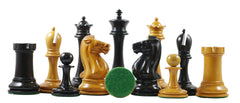 B & Company Antique Reproduction Chess Set in Antiqued Box wood & Ebony wood