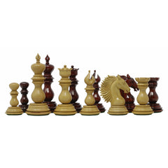 Troy Series Luxury Staunton 4.4" Padouk and Boxwood Chessmen