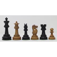 British Chess Company Improved Royal Chessmen, UK 1901/1902 Reproduction 4” Antique chess set in Ebony wood