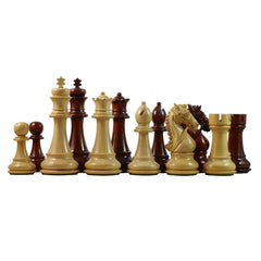 Bridle Series 4.5" Premium Staunton Chess Set in African Padouk and Box Wood