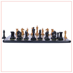 Antique Warrior 4" Chess Set in antiqued box wood and ebony wood