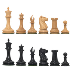 Morphy Cooke 1849-50 Vintage 3.5" Reproduction Chess Set in Non-Antiqued Boxwood & Ebony