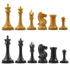 B & Company Antique Reproduction Chess Set in Antiqued Box wood & Ebony wood