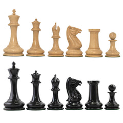 Morphy Cooke 1849-50 Reproduced 4.4" Chessmen in Non-Antiqued Boxwood and Ebony Wood
