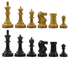 Jaques 1867 Small Club Library 3.275" Ebony wood Chess Set