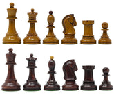 Dubrovink Series 1950 Vintage Reproduction 3.75" Distressed/Mahogany Stained Boxwood Chess Set