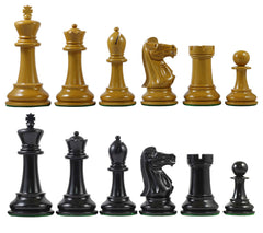 17th Olympiad Havanna 1966 Circa Reproduction 3.78" Staunton Chessmen Antiqued/Ebonised Boxwood