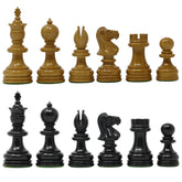 Reproduced English Playing 3.5" Vintage Chessmen in Antiqued Boxwood and Ebonised