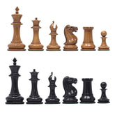 Original Reproduction Nathaniel 1849 Vintage 4.4" Chess Pieces in Distressed Boxwood & Ebony