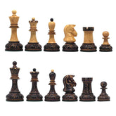 Dubrovink Series 1970 Reproduction 3.75" Luxury Burnt Boxwood Chess Set