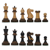 Aron Series Luxury 4" Luxury Staunton Chess Pieces in Burnt Boxwood