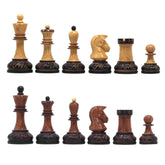 Dubrovink Series 1970 Reproduction 3.75" Luxury Burnt Accacia / Boxwood Chess Set