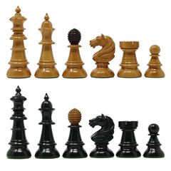 Old Vienna Style Coffee House 1900 Reproduction 4.5" Antiqued Box wood/Ebony wood Chess Set