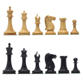 The Leuchars Series Luxury Staunton Reproduced 3.6" Chess Pieces in Natural Boxwood/Ebony