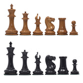 Original Reproduction Nathaniel 1849 Vintage 4.4" Chess Pieces in Antiqued Boxwood & Ebony