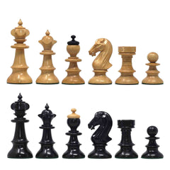 The Austrian Coffehouse Series Luxury 4" Chessmen in Natural Boxwood & Ebony