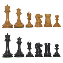 Reproduction Vintage B & Co 1860s Antique Chess Set in Ebony / Antiqued Box wood - 4" King