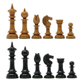 Northern Upright Vintage 5" Antiqued chess set in Distressed Boxwood & Ebony wood