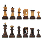 Zagreb '59 Series Luxury Chessmen in Lacquered Burnt Boxwood - 3.75" King Height