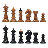 The Austrian Coffehouse Series Vintage Luxury Chess Pieces in Antiqued Boxwood and Ebony - 4.0" King