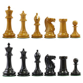 1921 Edition Vintage 4" Reproduction Antiqued wood and Ebony Chessmen