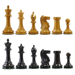 1921 Edition Vintage 4" Reproduction Antiqued wood and Ebony Chessmen