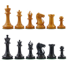 Walter Grimshaw 1854 Circa Reproduction Staunton Antiqued Boxwood/Ebony Chess Set