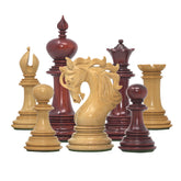 Valluzia Series 4.4" Luxury Staunton Chessmen in Blood Rose Wood and Boxwood